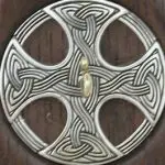 celtic cross II two inch walnut whorl close up view