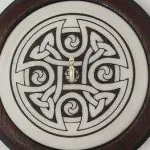 celtic cross two inch walnut whorl close up view