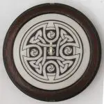 celtic cross two inch walnut whorl front view