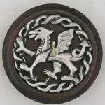 celtic dragon 2 inch walnut whorl front view