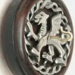 celtic dragon 2 inch walnut whorl side view