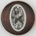 saint christopher two inch walnut whorl front view