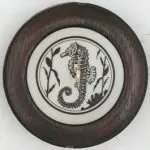 two inch seahorse walnut whorl ringspindle front view