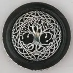 sterling celtic tree of life two inch ebony whorl front view