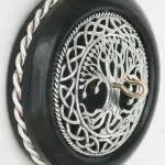 sterling celtic tree of life two inch ebony whorl side view