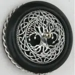 sterling celtic tree of life two inch ebony whorl side view