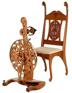 Floral splendor spinning chair and wheel