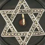 Marcasite star of David close up