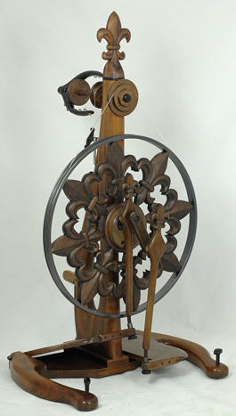 Fleur de Lys spinning wheel side view