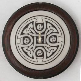 celtic cross two inch walnut whorl front view