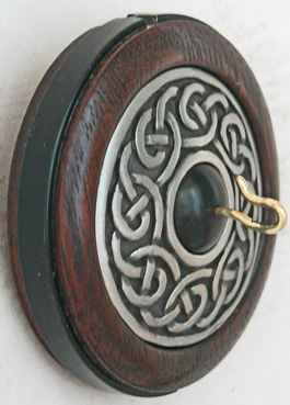 celtic pewter two inch walnut whorl side view