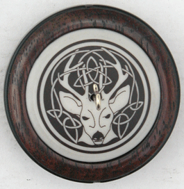 celtic stag two inch walnut whorl front view