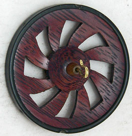 pinwheel II two inch purpleheart whorl