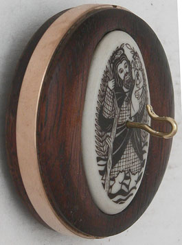 saint christopher two inch walnut whorl side view