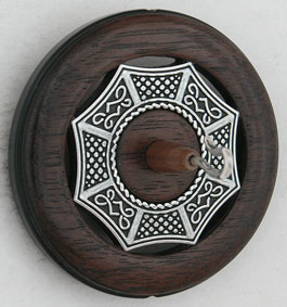 silver celtic inset ringspindle front view