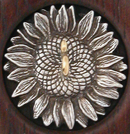 sunflower two inch walnut whorl close up view