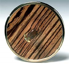 solid zebra wood with bright bronze ring 3 inch ringspindle